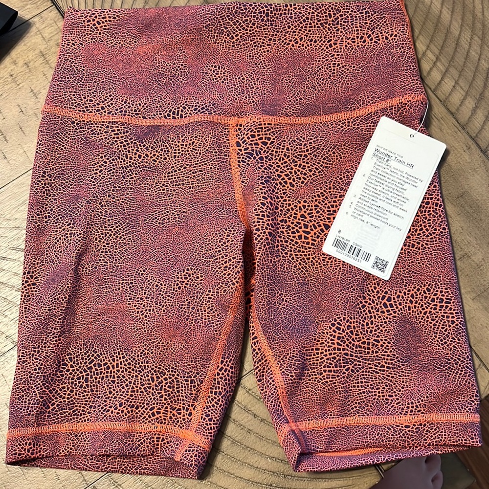 lululemon athletica Coral and Peach Bike Shorts